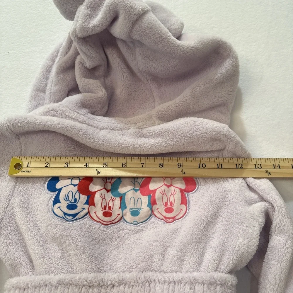 Disney Minnie Mouse Pink Minky Fleece Girl's Bathrobe, Robe SZ 6